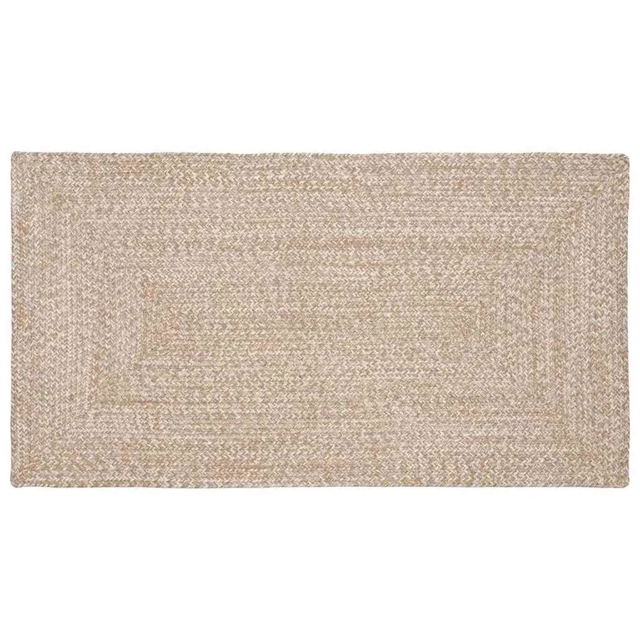 Tapis de surface Naturel et Blanc 80 x 150 cm Jute