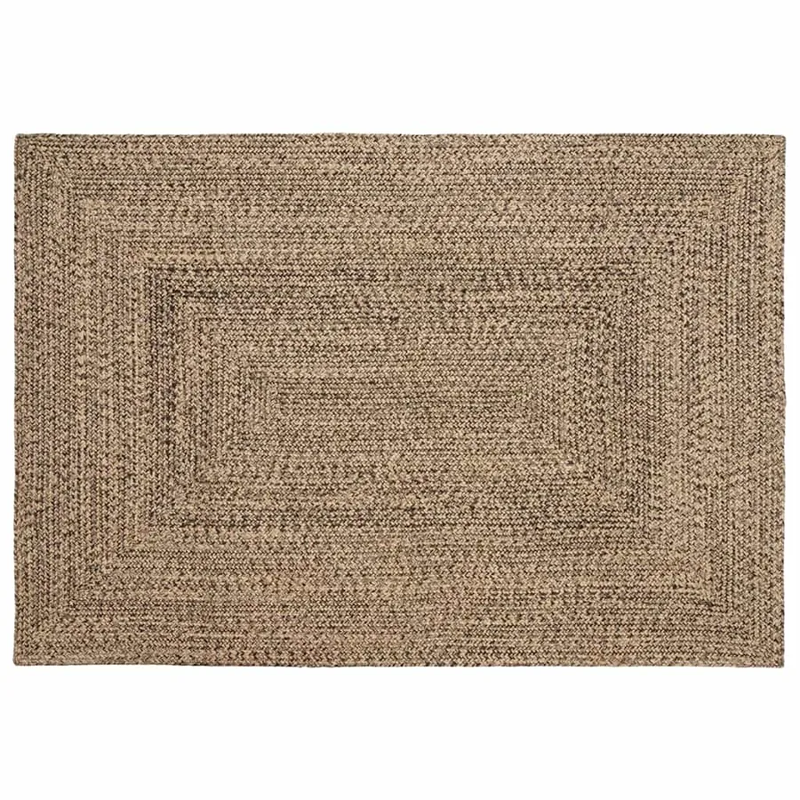 Tapis de surface Naturel et noir 120 x 170 cm Jute