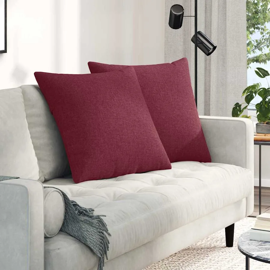 Coussins de canapé 2 pcs Bordeaux 80 x 80 cm tissu