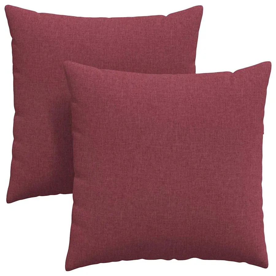 Coussins de canapé 2 pcs Bordeaux 80 x 80 cm tissu - 2