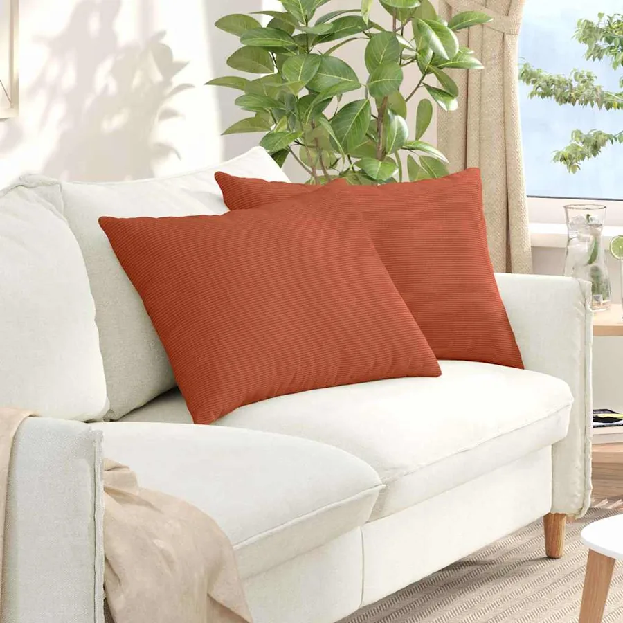 Coussins de canapé 2 pcs Rouge orange 70 x 50 cm