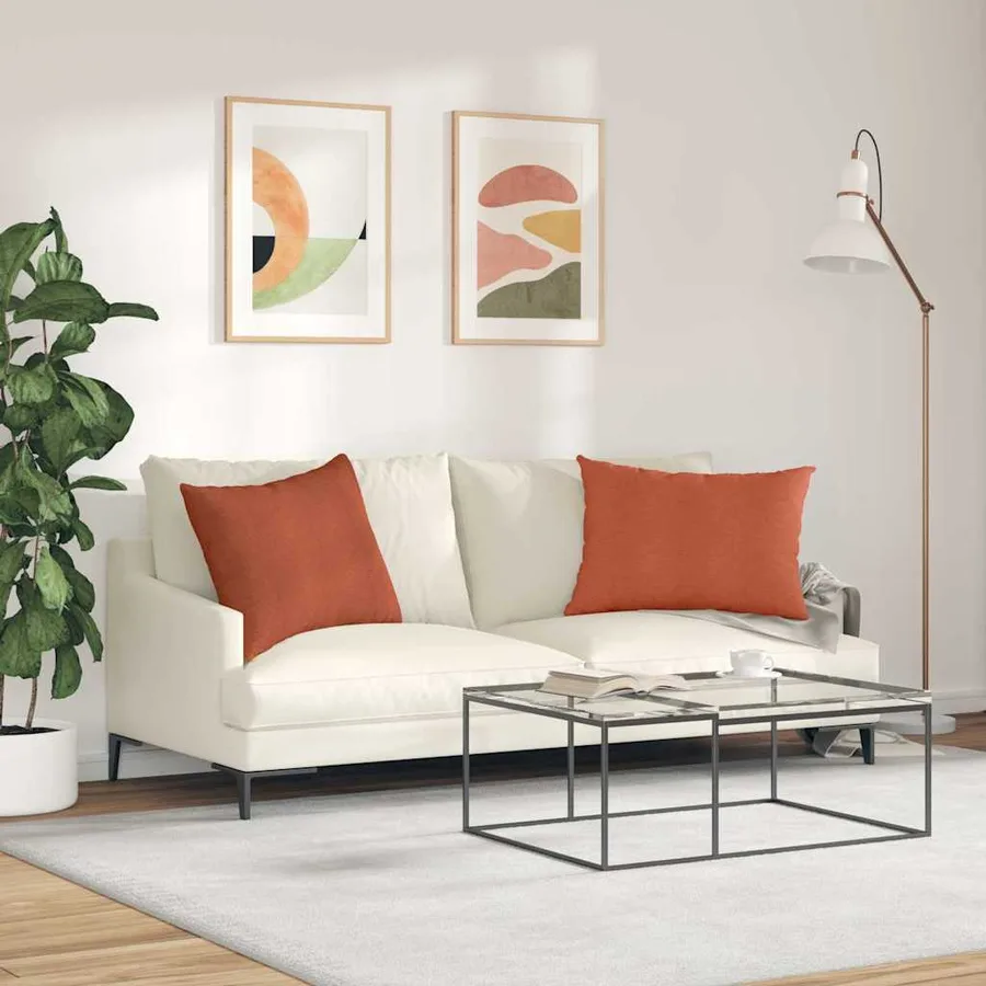 Coussins de canapé 2 pcs Rouge orange 70 x 50 cm - 4