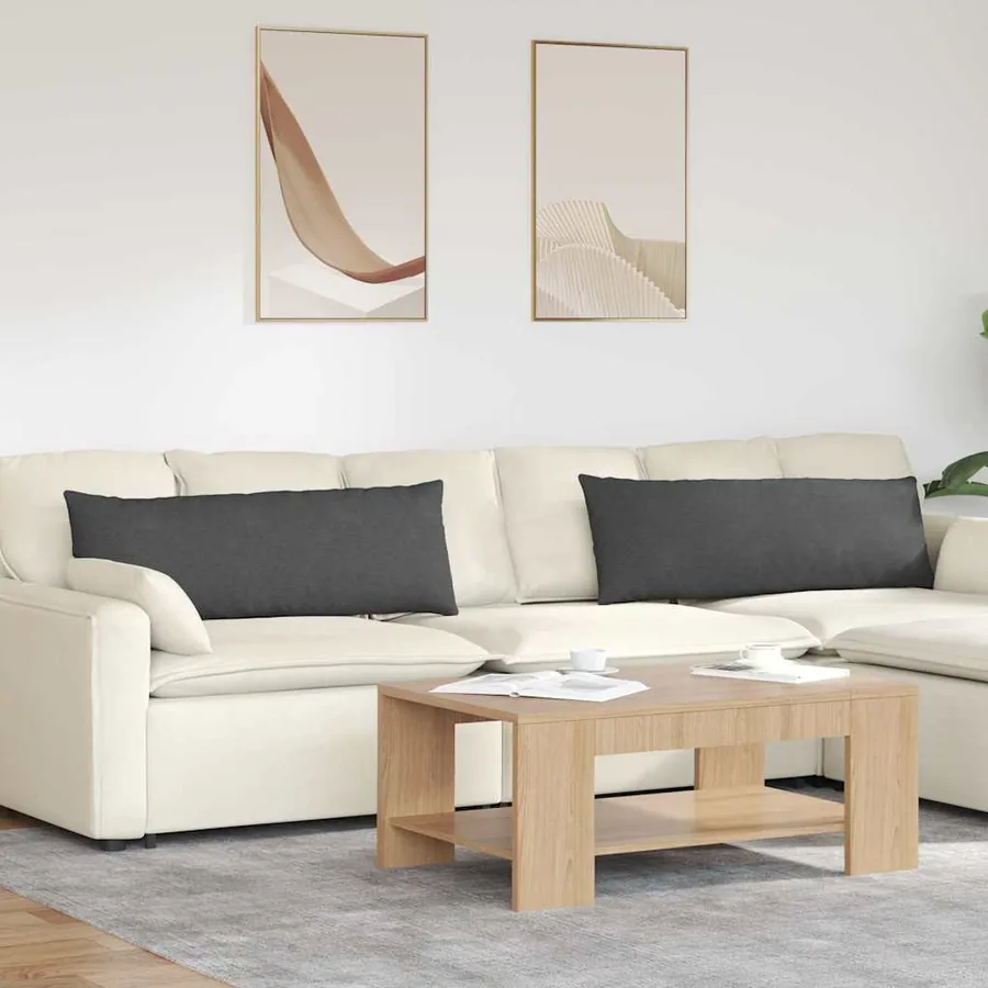 Coussins de canapé 2 pcs Gris foncé 120 x 40 cm