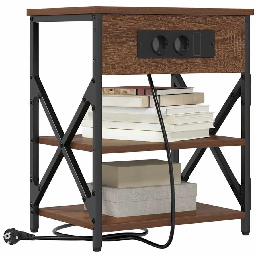 Cabinet de chevet avec étagère 2 pcs Chêne brun 41 x 31 x 51 cm - 3