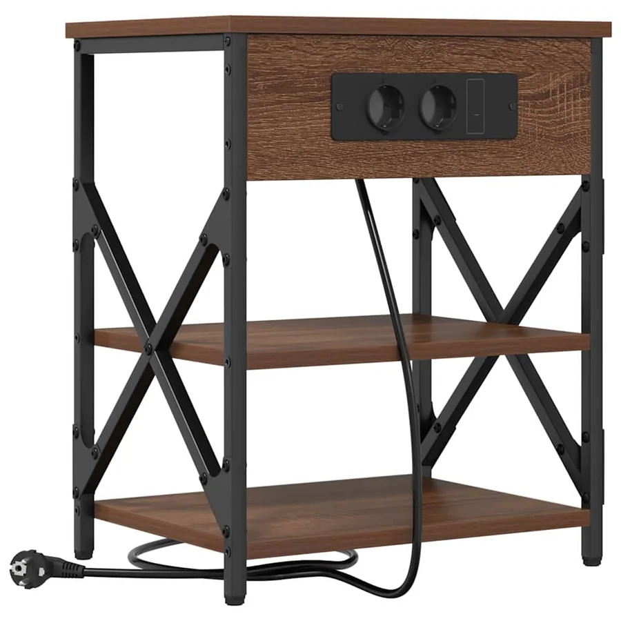 Cabinet de chevet avec étagère 2 pcs Chêne brun 41 x 31 x 51 cm - 5