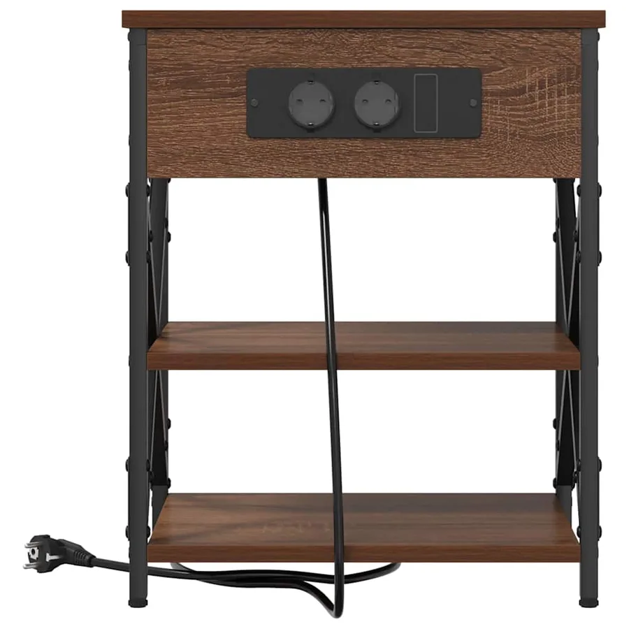 Cabinet de chevet avec étagère 2 pcs Chêne brun 41 x 31 x 51 cm - 6