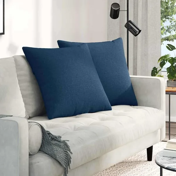 Coussins de canapé 2 pcs Bleu 80 x 80 cm tissu