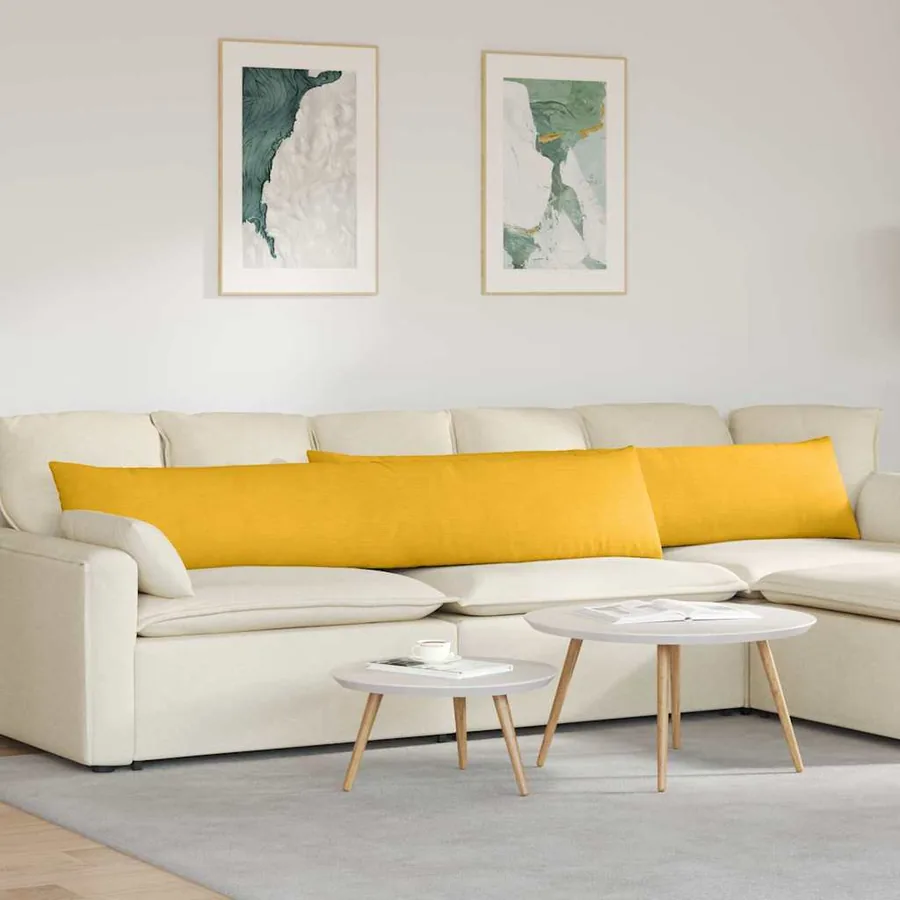 Coussins de canapé 2 pcs Jaune clair 200 x 40 cm