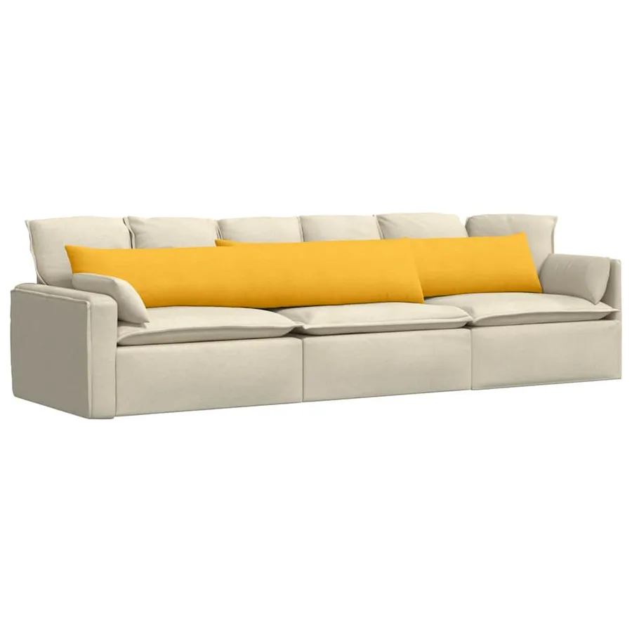 Coussins de canapé 2 pcs Jaune clair 200 x 40 cm - 3
