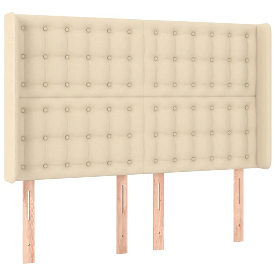 Tête de lit à LED Crème 147x16x118/128 cm Tissu - 3