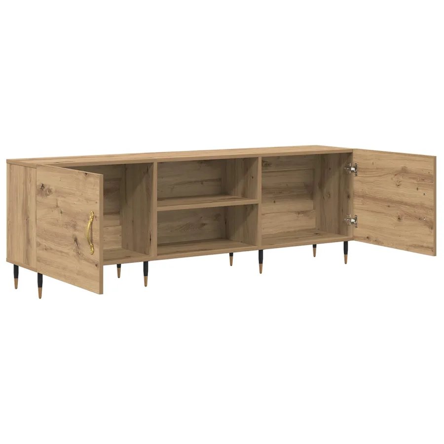 Meuble TV 150 x 30 x 50 cm chêne artisanal Bois d'ingénierie - 5