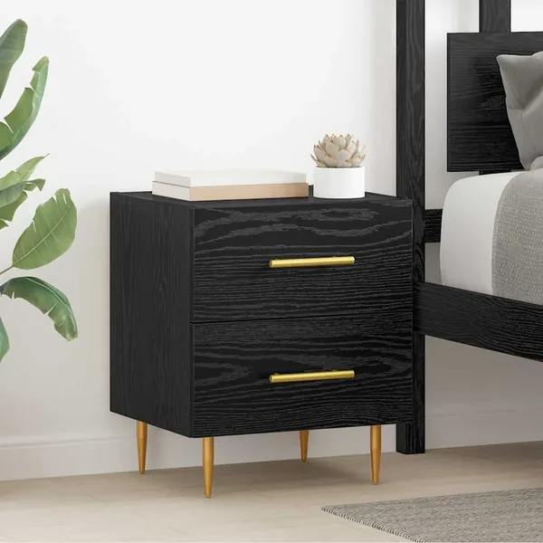 Cabinet de chevet 2 pcs Chêne noir 40 x 35 x 47,5 cm
