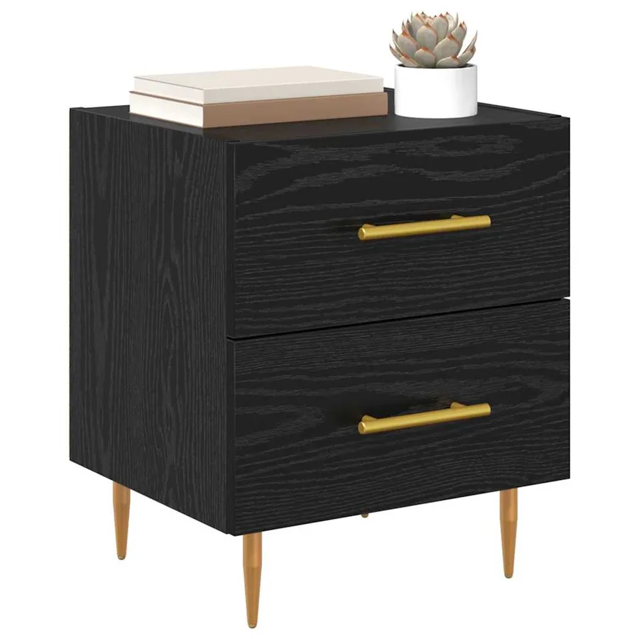 Cabinet de chevet 2 pcs Chêne noir 40 x 35 x 47,5 cm - 3