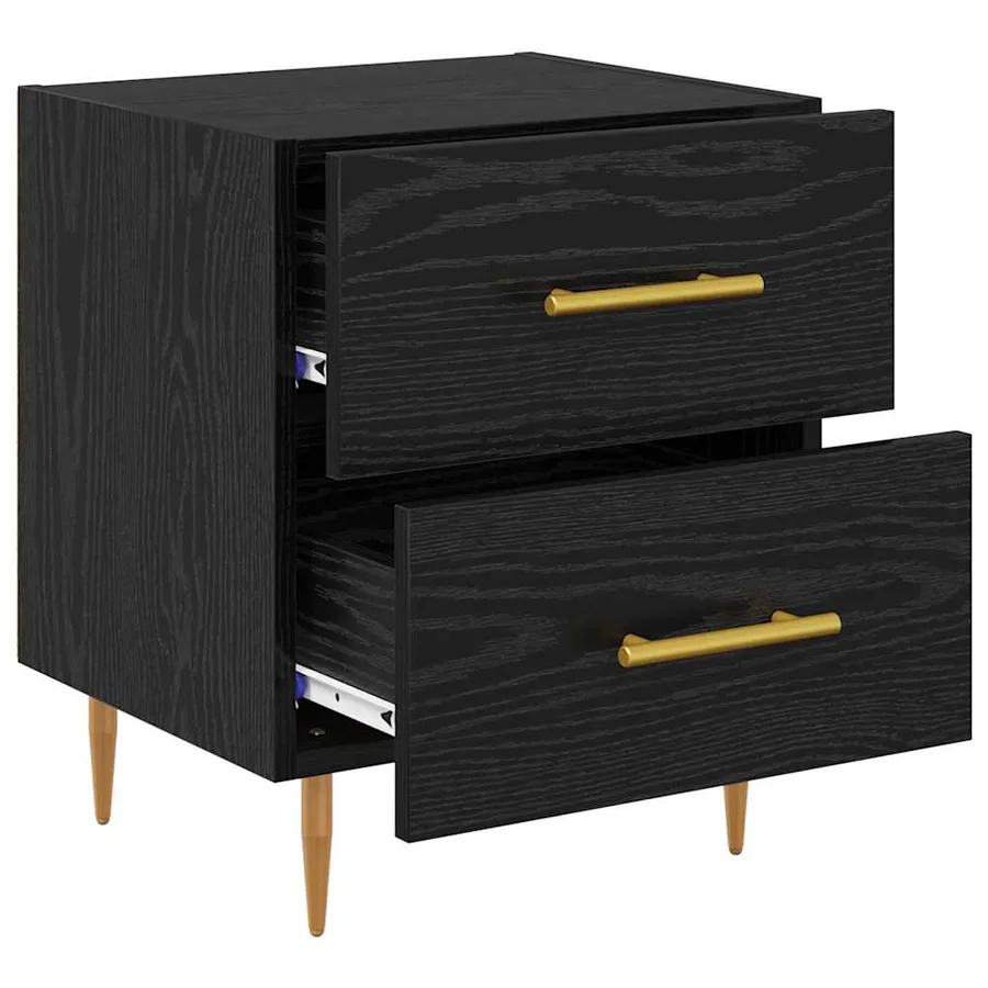 Cabinet de chevet 2 pcs Chêne noir 40 x 35 x 47,5 cm - 5