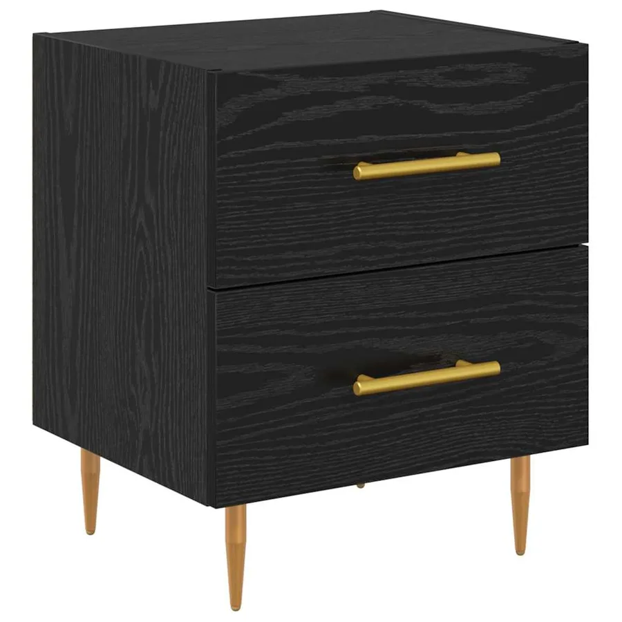 Cabinet de chevet 2 pcs Chêne noir 40 x 35 x 47,5 cm - 6