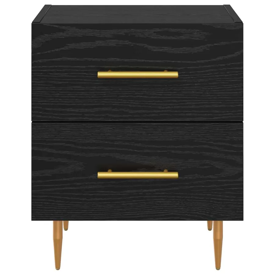 Cabinet de chevet 2 pcs Chêne noir 40 x 35 x 47,5 cm - 7