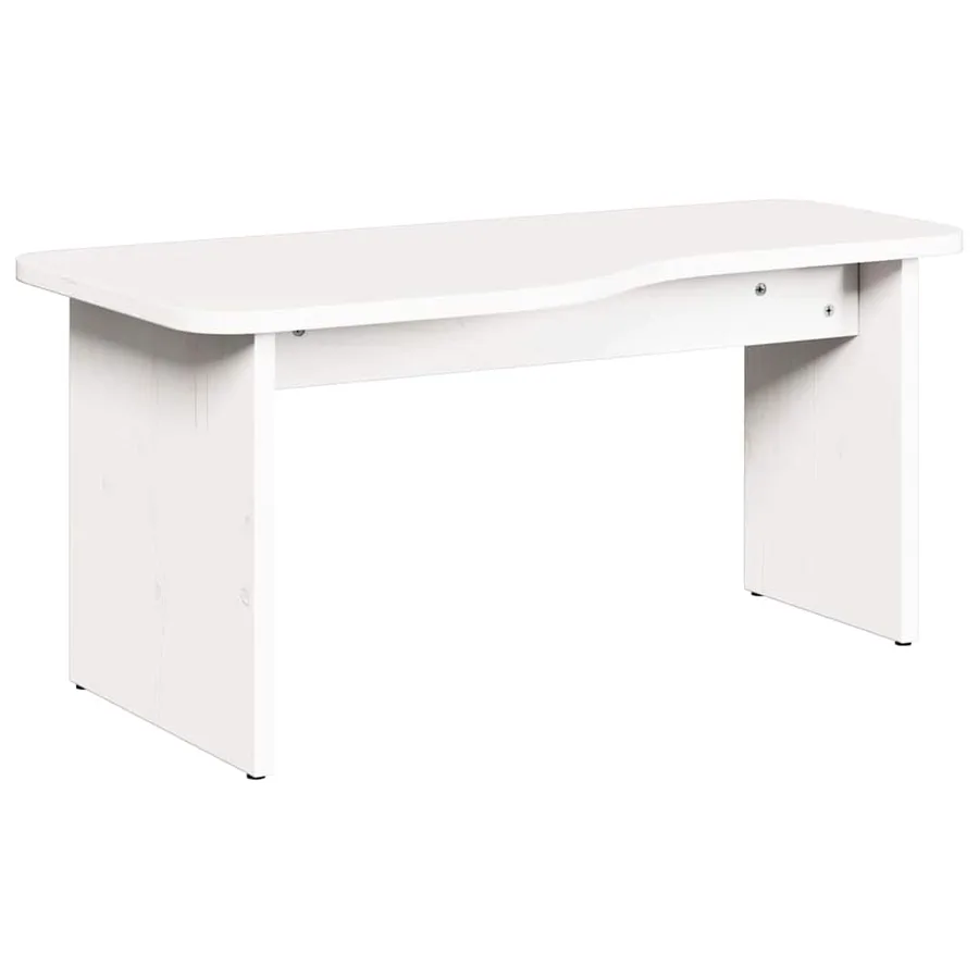 Table basse 2 pcs Blanc Bois massif en pin - 7