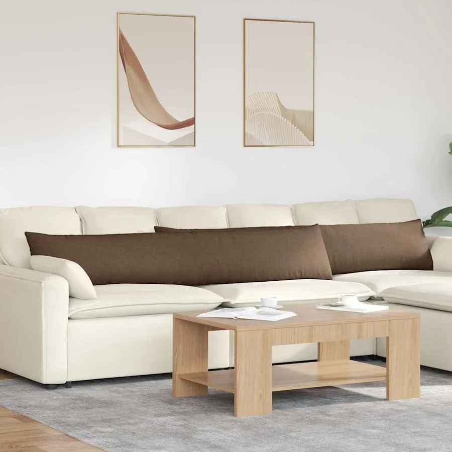 Coussins de canapé 2 pcs Marron 200 x 40 cm tissu