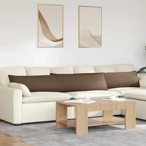 Coussins de canapé 2 pcs Marron 200 x 40 cm tissu