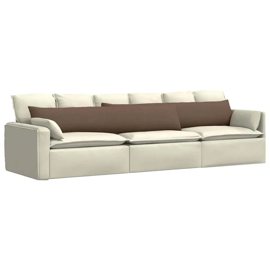 Coussins de canapé 2 pcs Marron 200 x 40 cm tissu - 3