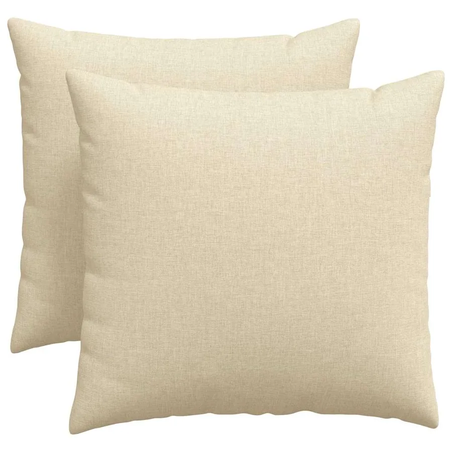 Coussins de canapé 2 pcs Crème 50 x 50 cm tissu - 2