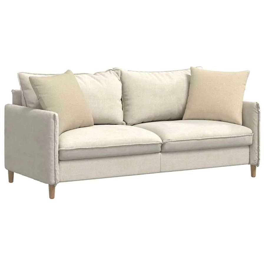 Coussins de canapé 2 pcs Crème 50 x 50 cm tissu - 3