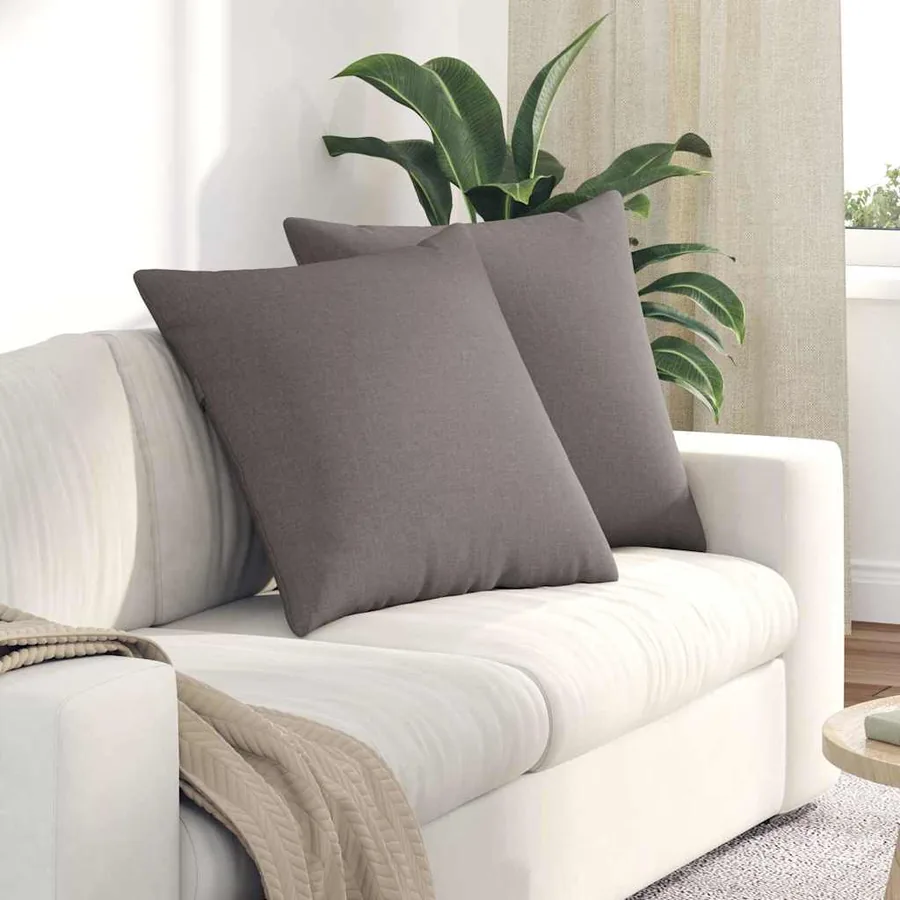 Coussins de canapé 2 pcs Taupe 60 x 60 cm tissu