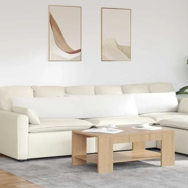 Coussins de canapé 2 pcs Blanc 200 x 40 cm tissu
