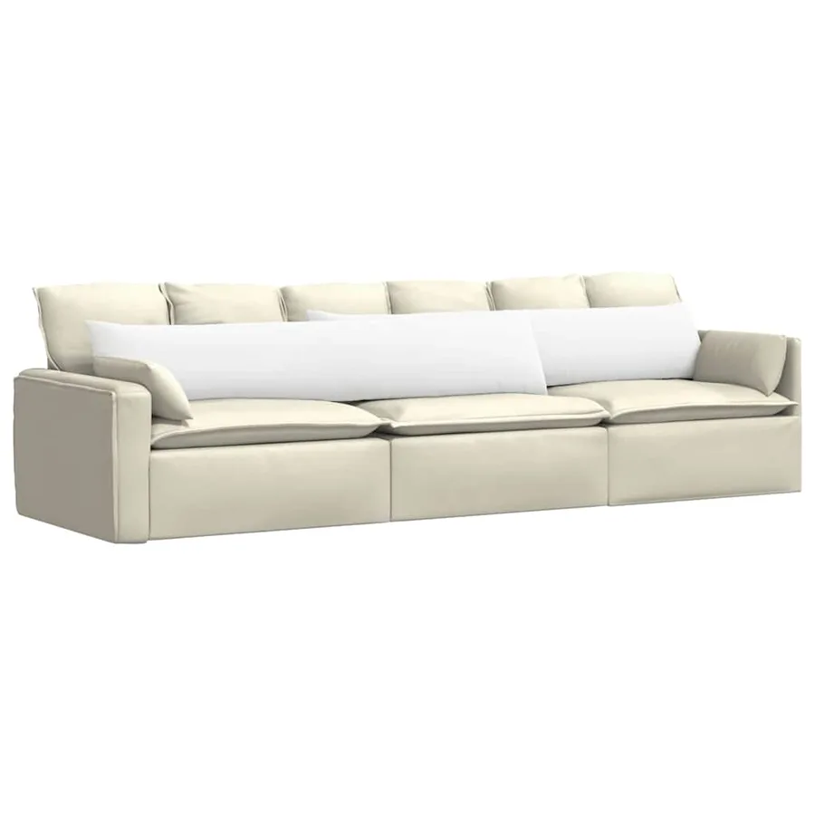 Coussins de canapé 2 pcs Blanc 200 x 40 cm tissu - 3