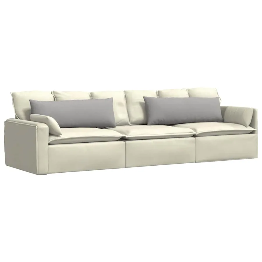 Coussins de canapé 2 pcs Gris nuage 120 x 40 cm tissu - 3