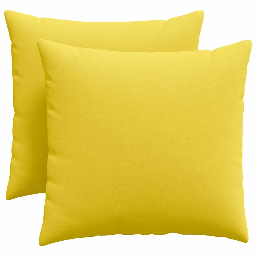 Coussins de canapé 2 pcs Jaune clair 50 x 50 cm tissu - 2
