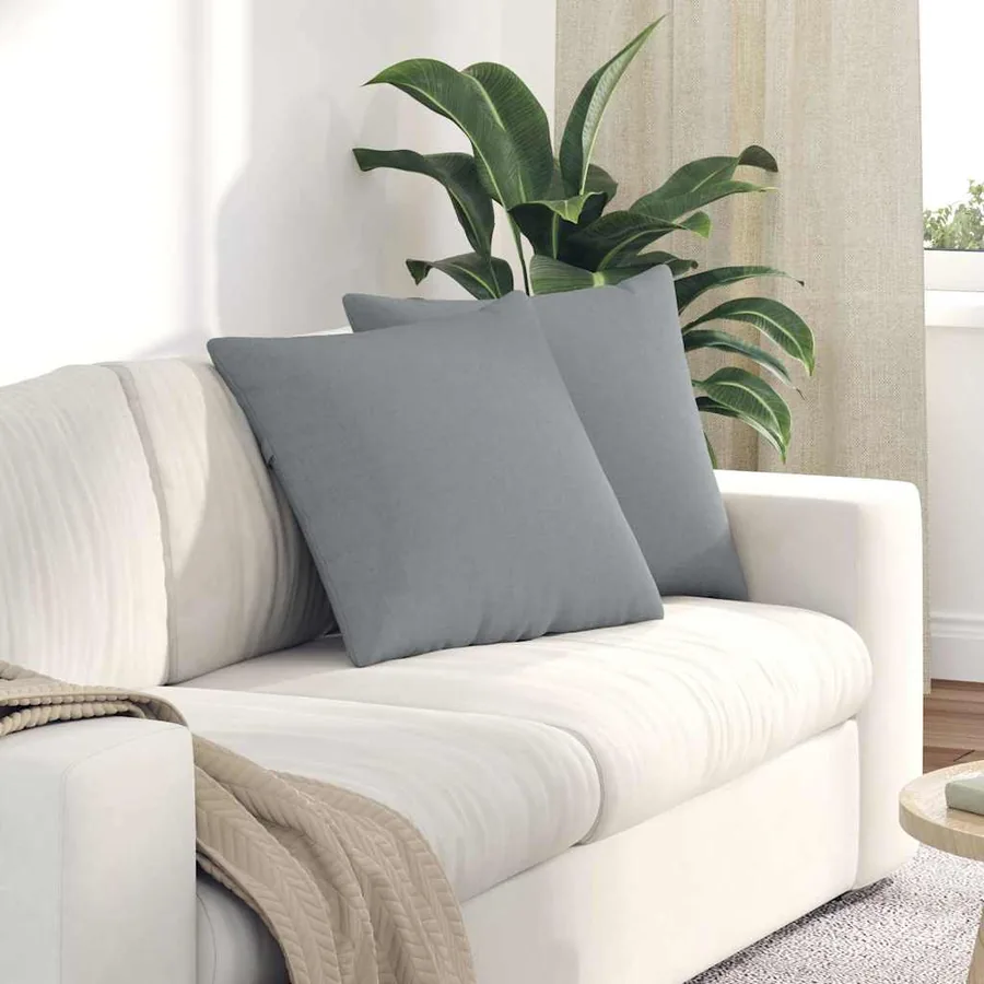 Coussins de canapé 2 pcs Gris clair 50 x 50 cm tissu