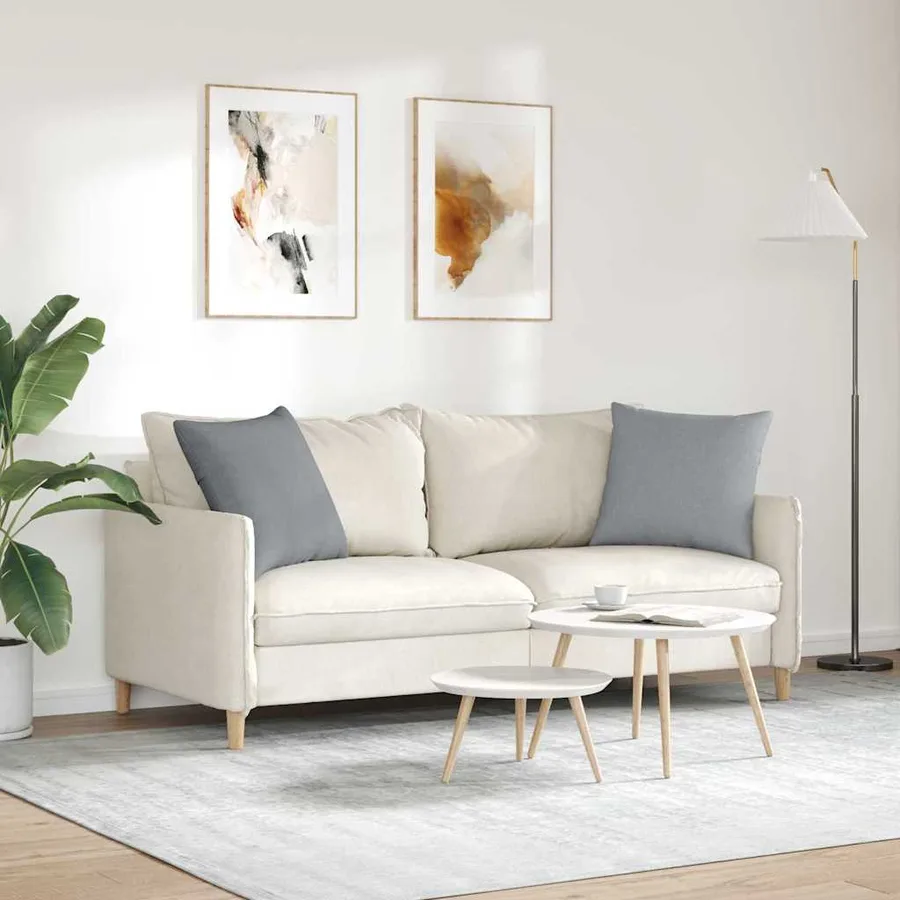 Coussins de canapé 2 pcs Gris clair 50 x 50 cm tissu - 4