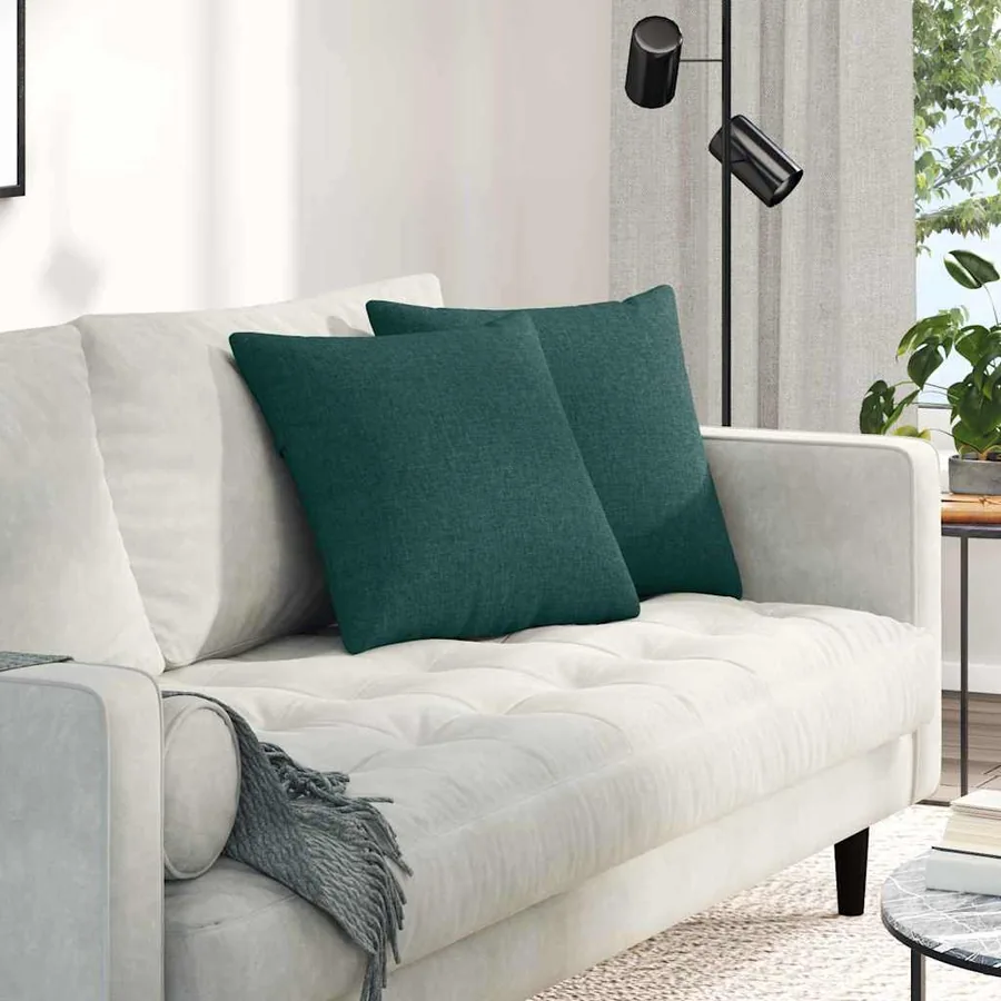 Coussins de canapé 2 pcs Vert foncé 45 x 45 cm tissu
