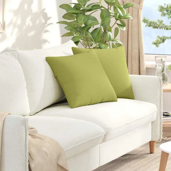 Coussins de canapé 2 pcs Vert clair 45 x 45 cm tissu