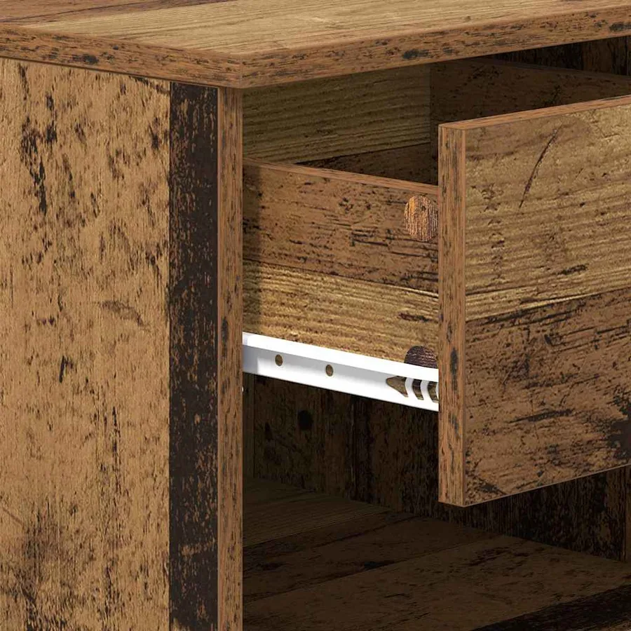 Armoire de lit avec tiroir 2 pcs Bois ancien 40 x 39 x 40cm - 8