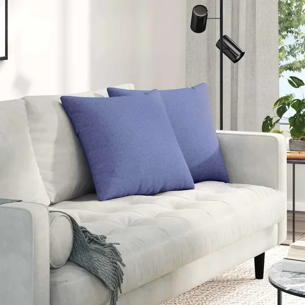 Coussins de canapé 2 pcs Bleu denim 50 x 50 cm tissu