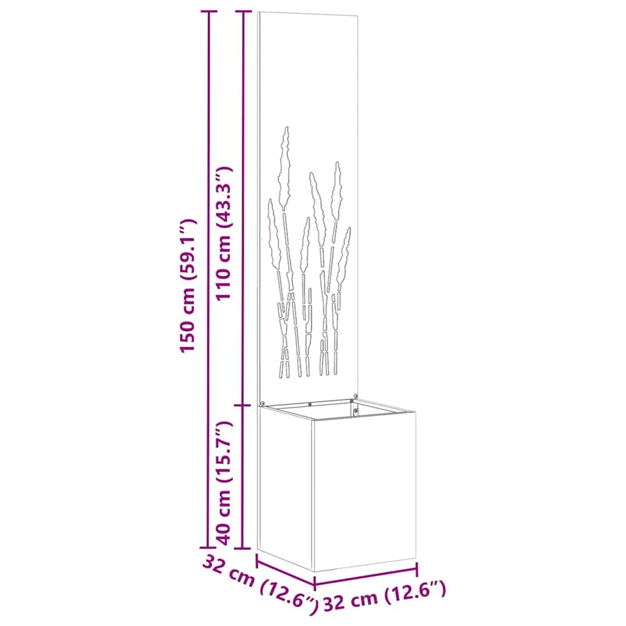 Écran de confidentialité de jardin Fretwork Rouillé 32 x 150 cm - 14