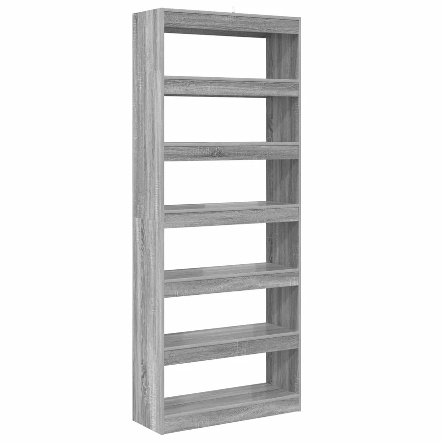 Bibliothèque Gris Sonoma 80 x 30 x 198 cm Bois d'ingénierie - 7