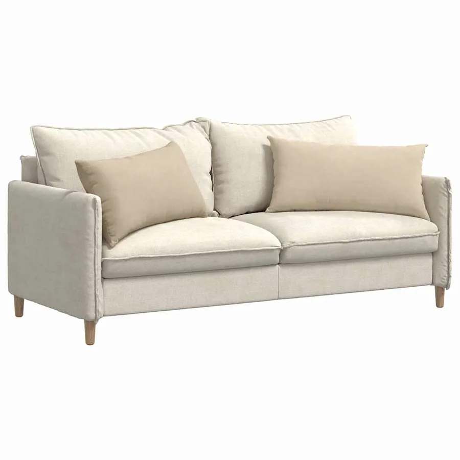 Coussins de canapé 2 pcs Crème 80 x 40 cm tissu - 3