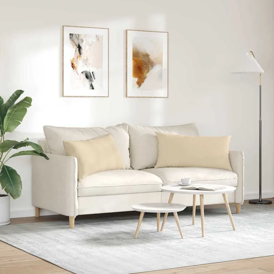Coussins de canapé 2 pcs Crème 80 x 40 cm tissu - 4