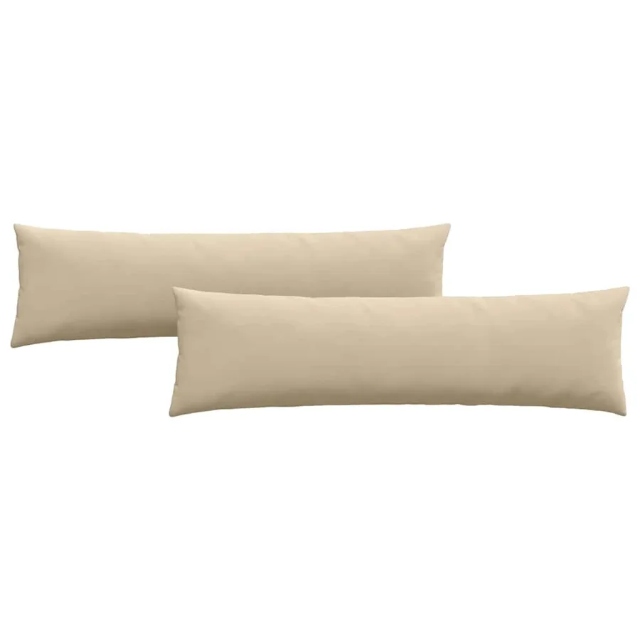 Coussins de canapé 2 pcs Crème 145 x 40 cm tissu - 2
