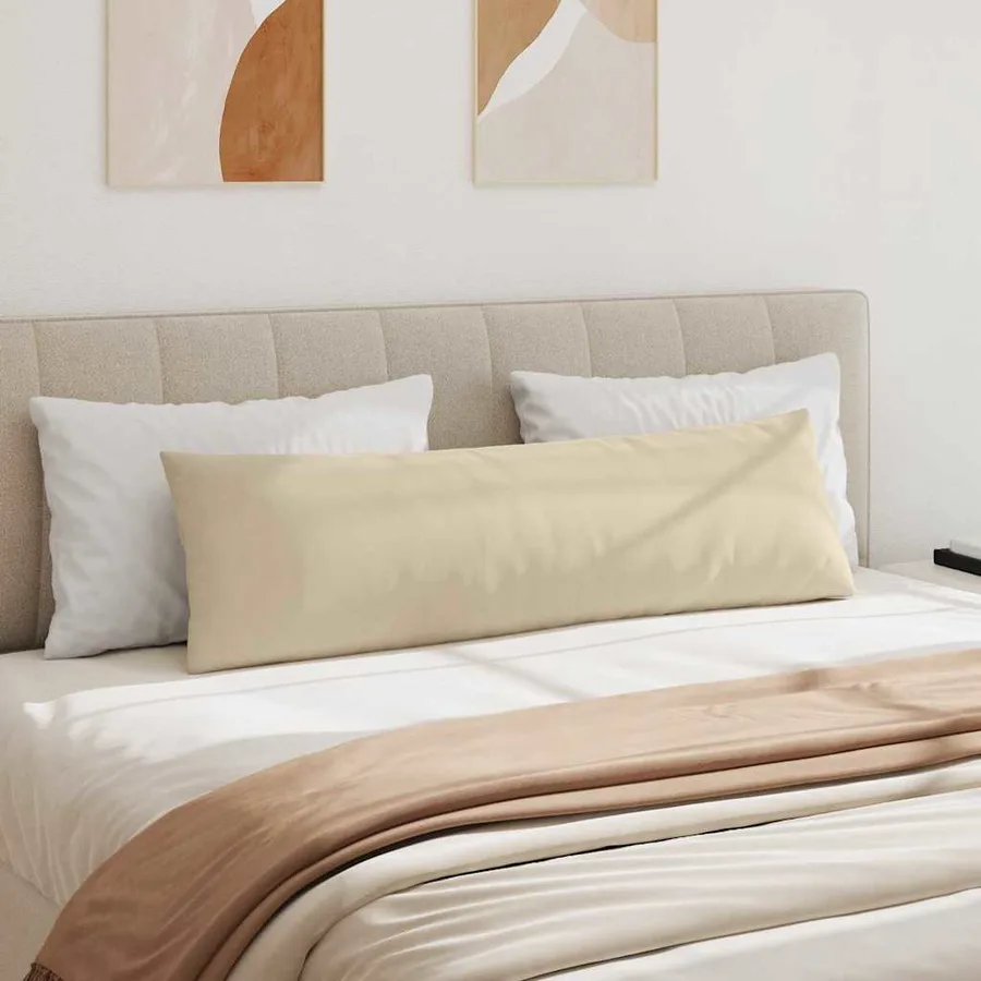 Coussins de canapé 2 pcs Crème 145 x 40 cm tissu - 4