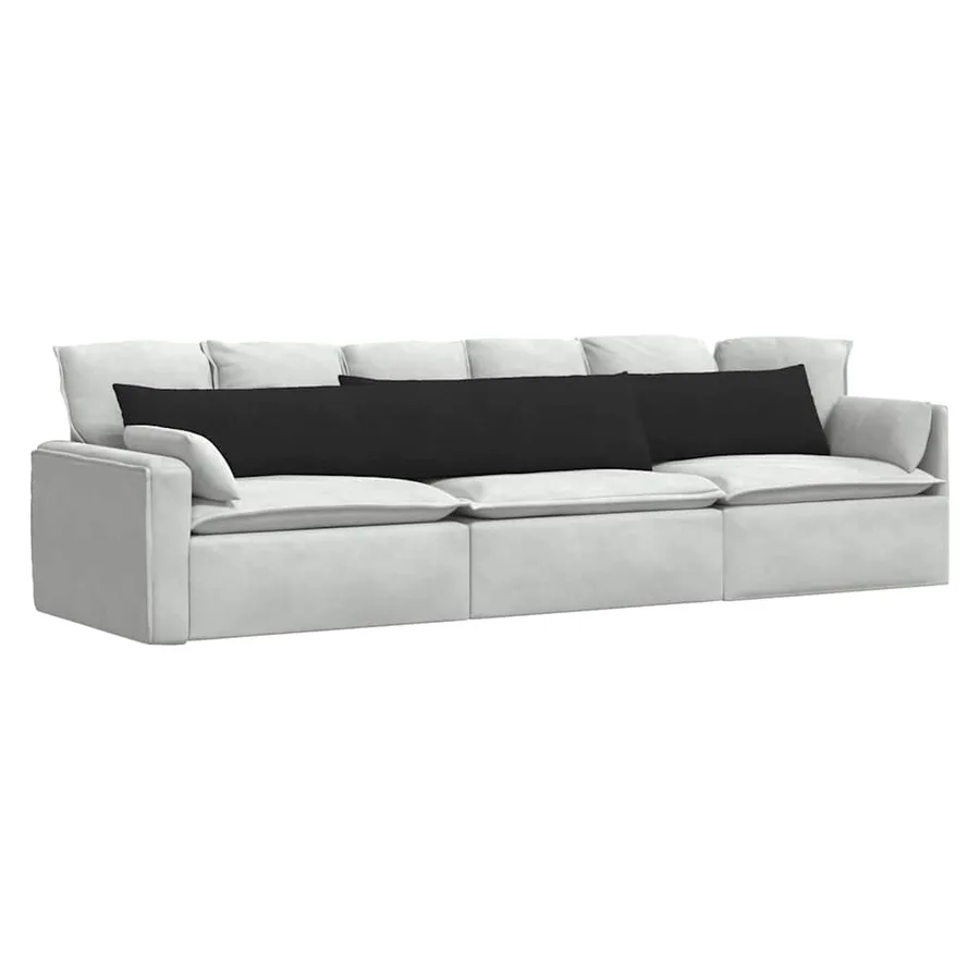 Coussins de canapé 2 pcs Noir 200 x 40 cm tissu - 3