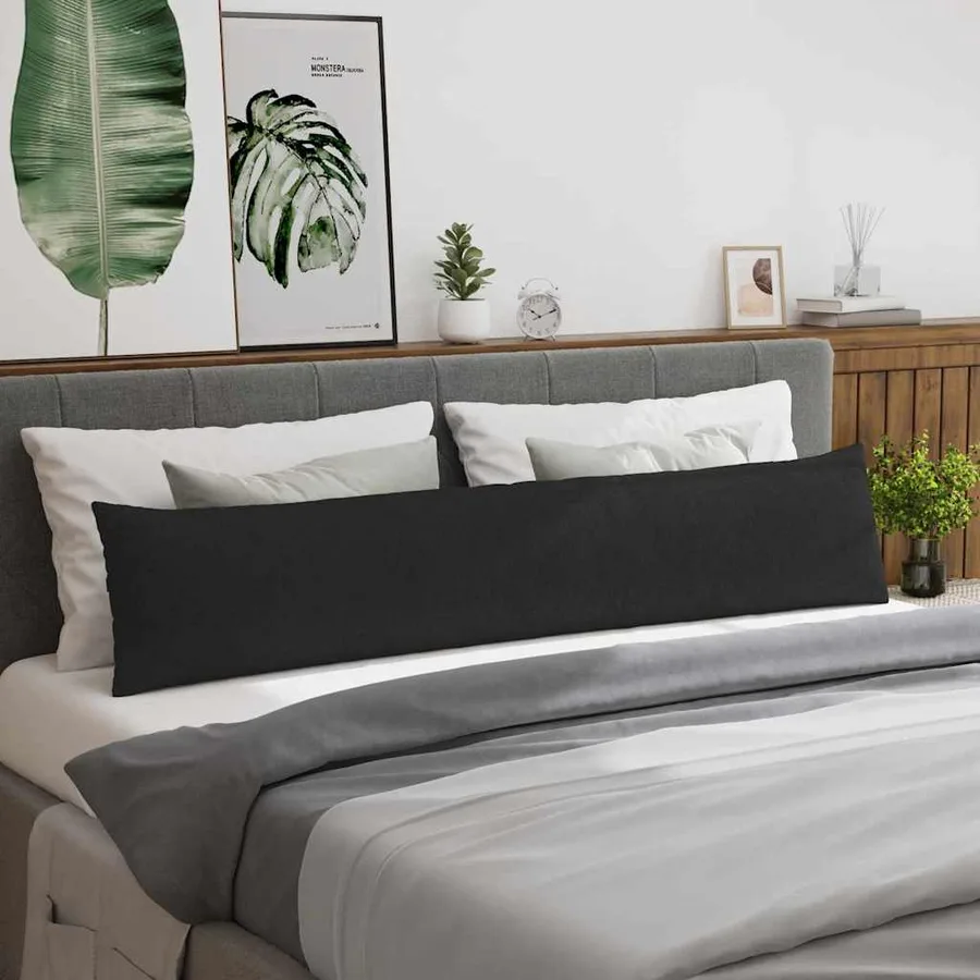 Coussins de canapé 2 pcs Noir 200 x 40 cm tissu - 4