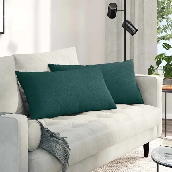 Coussins de canapé 2 pcs Vert foncé 80 x 40 cm tissu