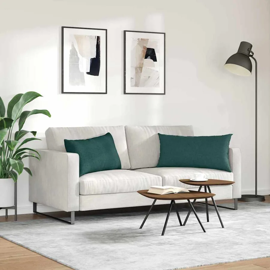 Coussins de canapé 2 pcs Vert foncé 80 x 40 cm tissu - 4