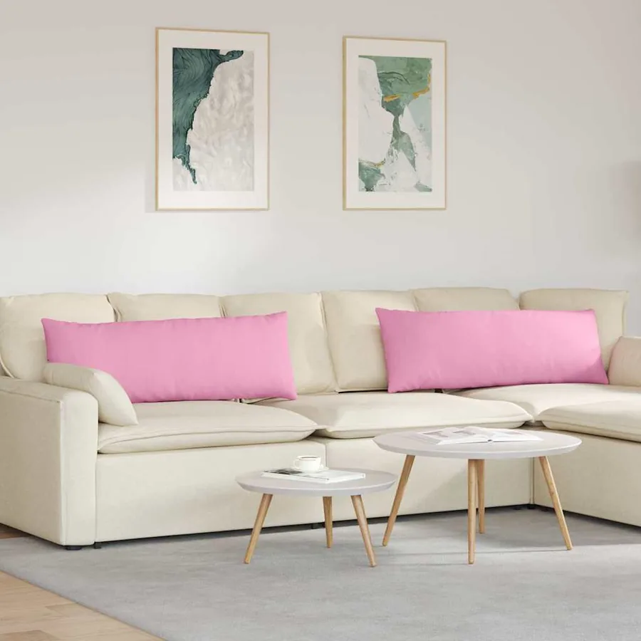 Coussins de canapé 2 pcs Rose 120 x 40 cm tissu