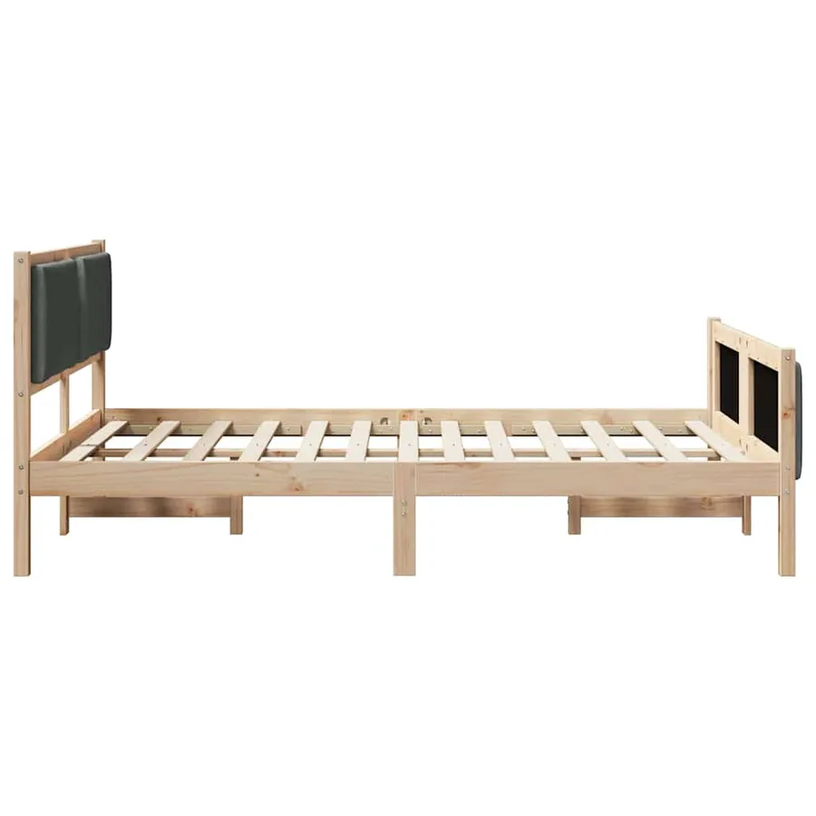 Cadre de lit avec tête de lit Gris foncé 135 x 190 cm tissu - 6