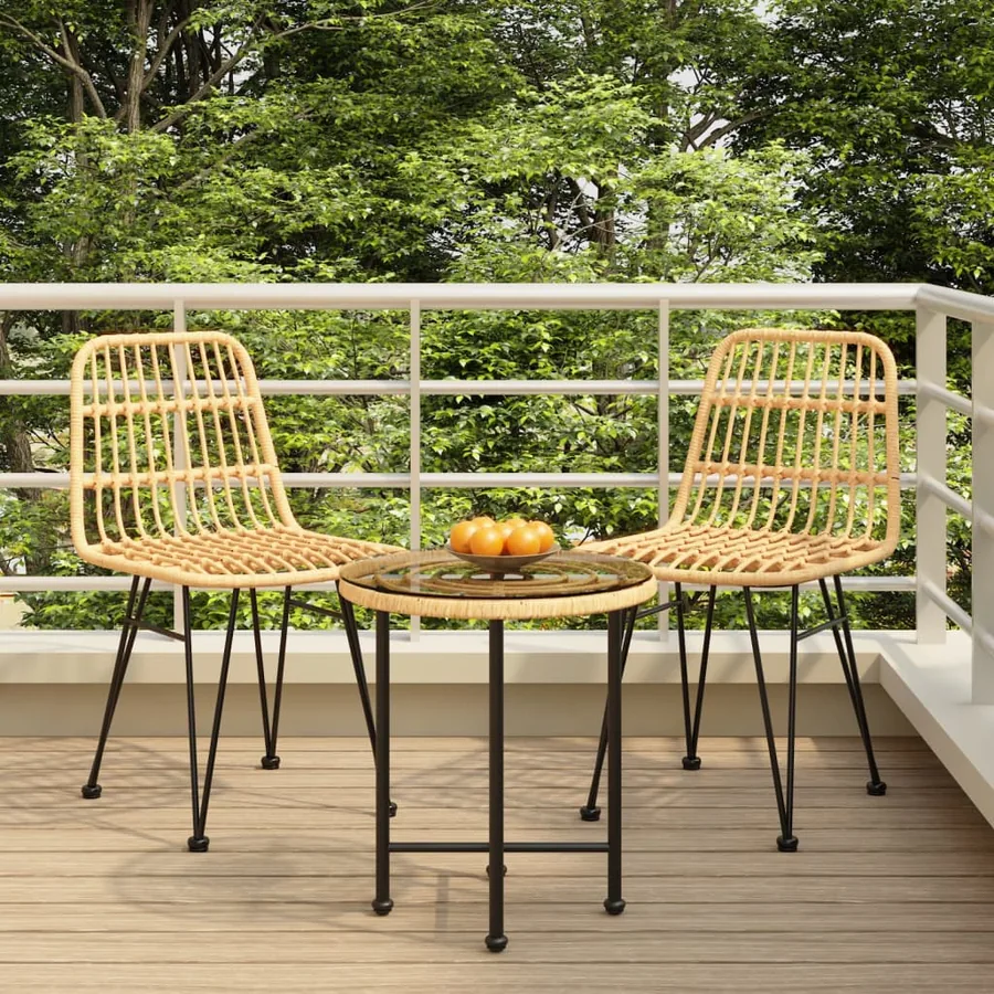 Garden Dining Set 3 pcs Poly Rattan